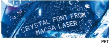 CO2 laserový popis na PET fľaši 